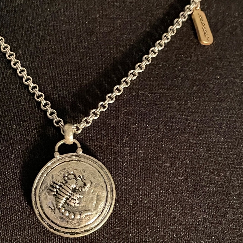 NWT! Chico’s Scorpio Adjustable and reversible silver pendant necklace